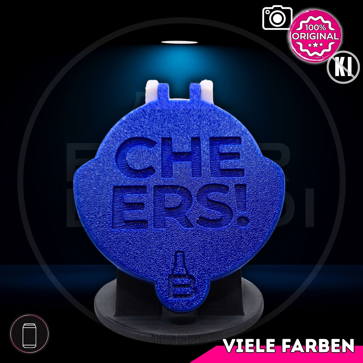 Bier Brudi SafeCap mit Signature-Spruch CHEERS! für Dosen, Farbe Blau