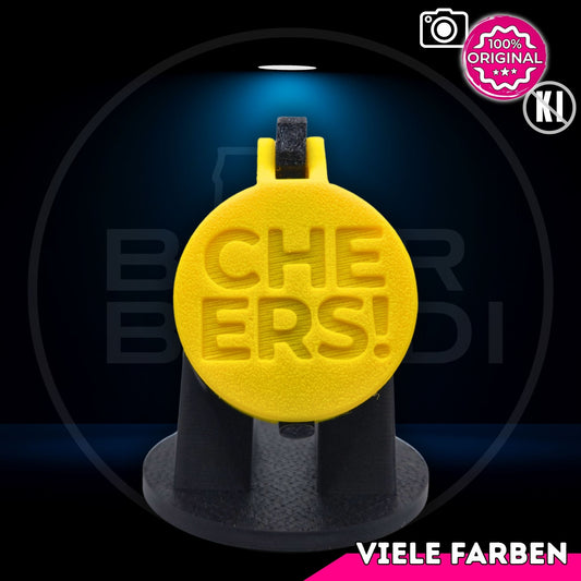 Bier Brudi SafeCap mit Signature-Spruch CHEERS! für Flaschen, Farbe Gelb