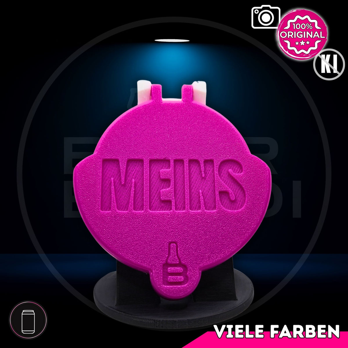 Bier Brudi SafeCap mit Signature-Spruch MEINS! für Dosen, Farbe Magenta