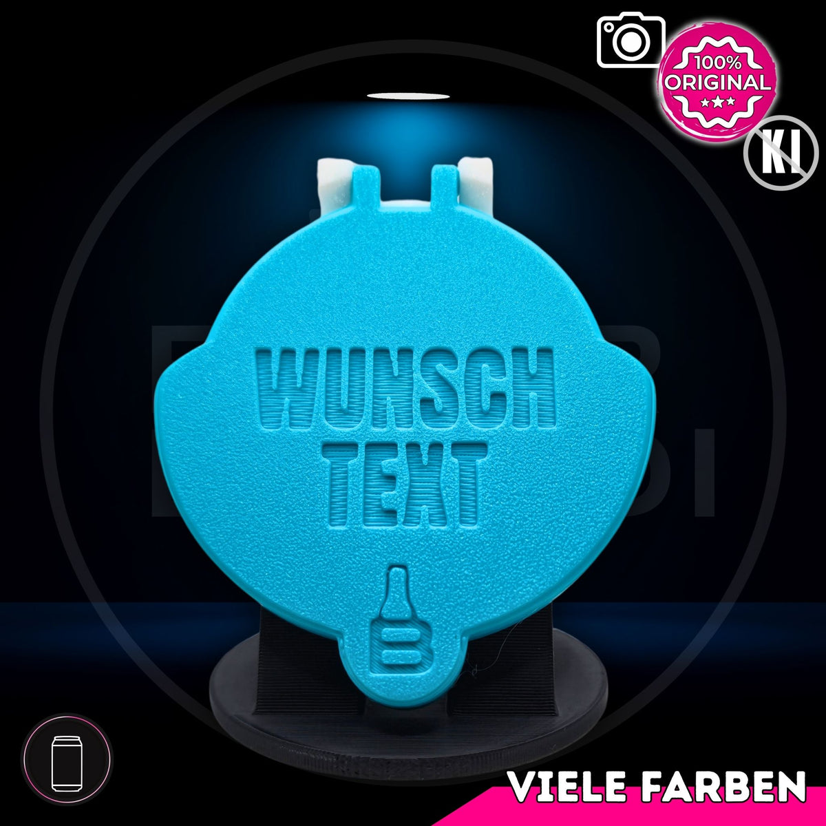 Bier Brudi SafeCap Signature Edition für Dosen mit graviertem Wunschtext, Farbe Petrol