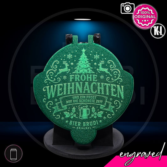Bier Brudi SafeCap Engraved Weihnachtsedition für Dosen, lasergraviert, Farbe Grün