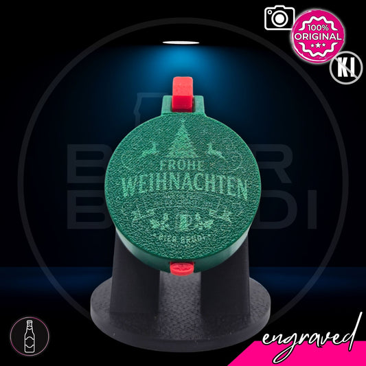 Bier Brudi SafeCap Engraved Weihnachtsedition für Flaschen, lasergraviert, Farbe Grün