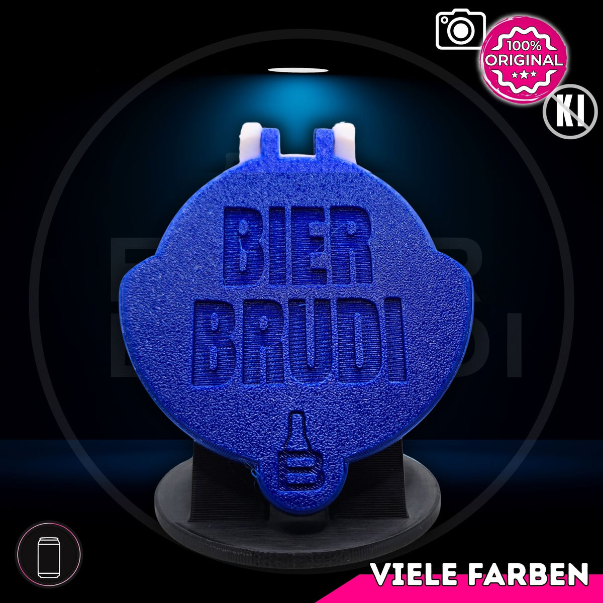 Bier Brudi SafeCap mit Signature-Spruch BIER BRUDI für Dosen, Farbe Blau