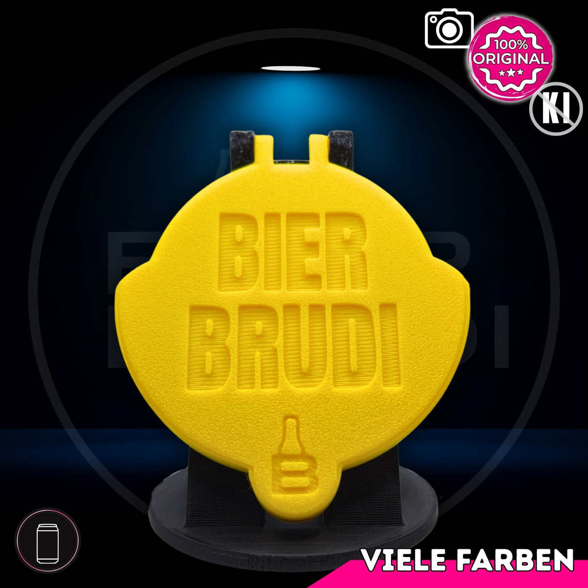 Bier Brudi SafeCap mit Signature-Spruch BIER BRUDI für Dosen, Farbe Gelb