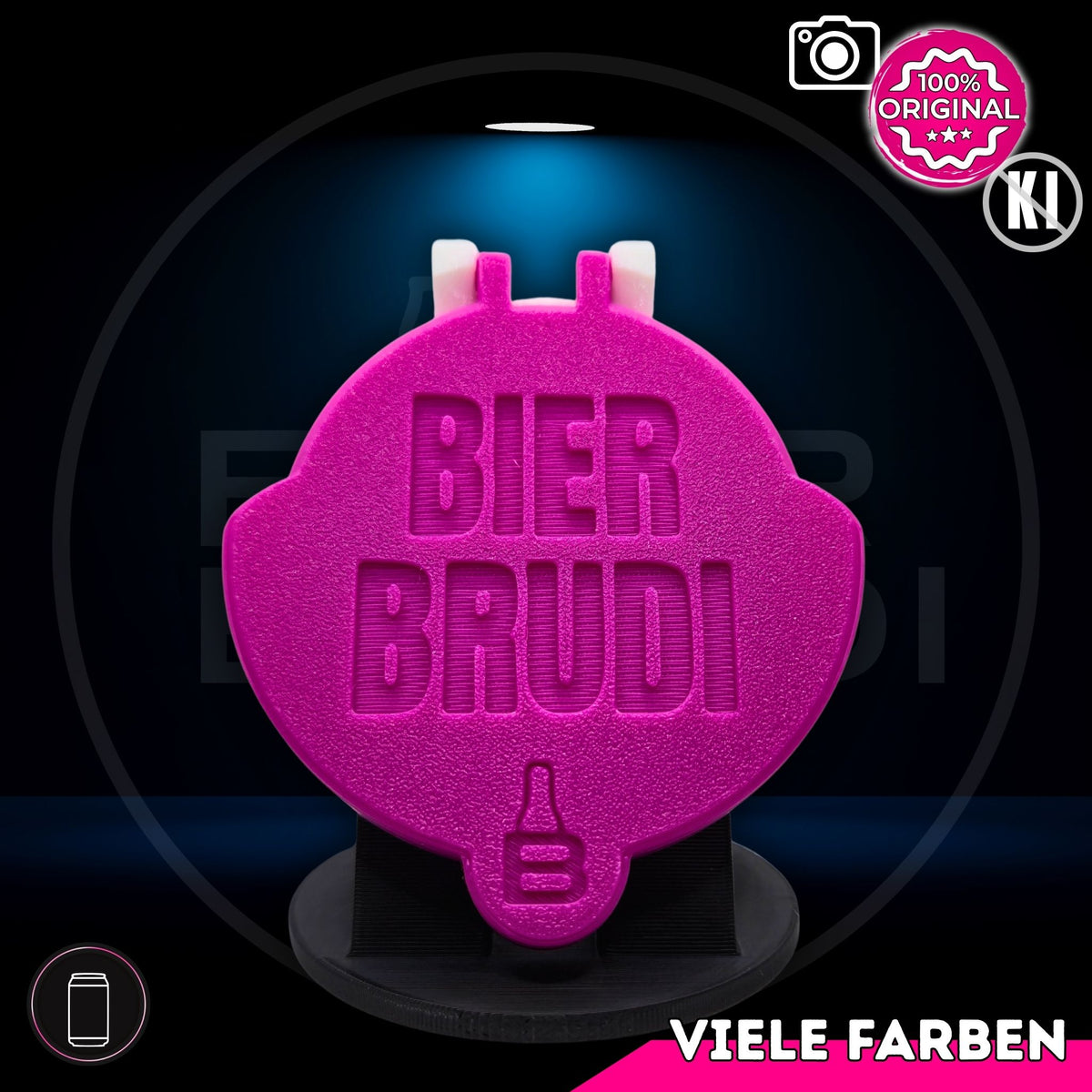 Bier Brudi SafeCap mit Signature-Spruch BIER BRUDI für Dosen, Farbe Magenta