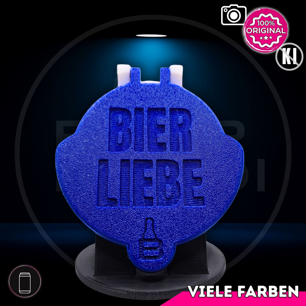 Bier Brudi SafeCap mit Signature-Spruch BIER LIEBE für Dosen, Farbe Blau