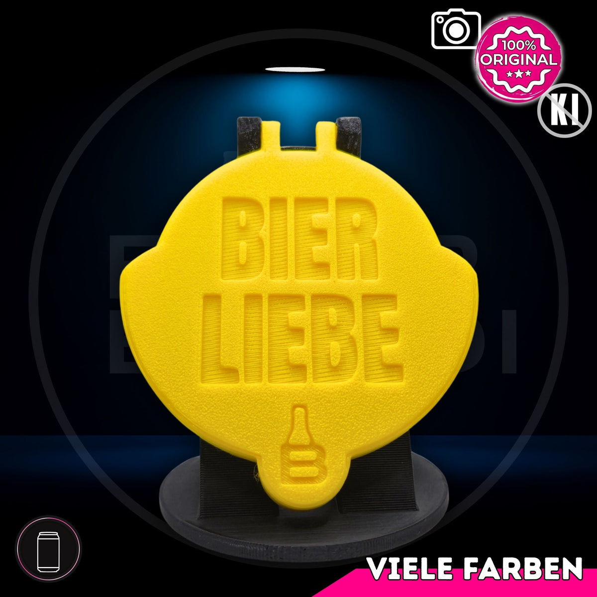 Bier Brudi SafeCap mit Signature-Spruch BIER LIEBE für Dosen, Farbe Gelb