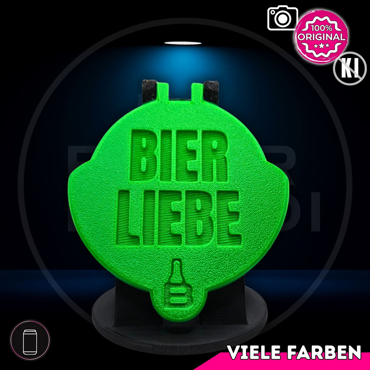 Bier Brudi SafeCap mit Signature-Spruch BIER LIEBE für Dosen, Farbe Grün