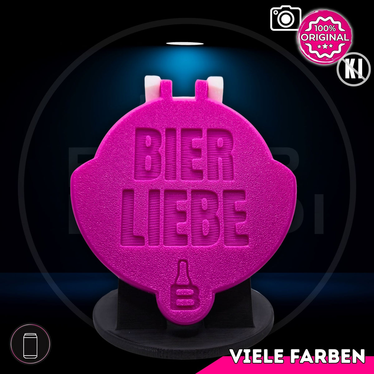 Bier Brudi SafeCap mit Signature-Spruch BIER LIEBE für Dosen, Farbe Magenta
