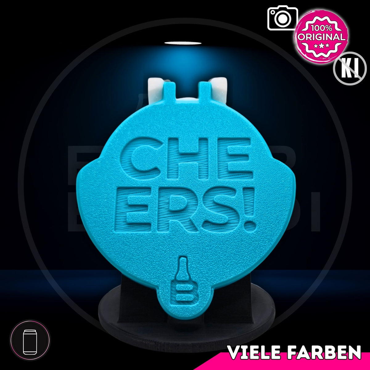 Bier Brudi SafeCap mit Signature-Spruch CHEERS! für Dosen, Farbe Petrol