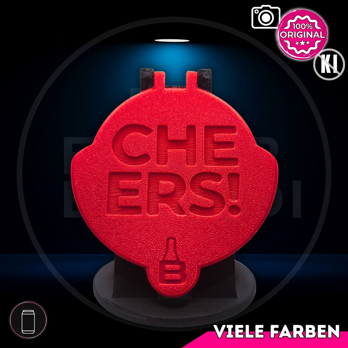 Bier Brudi SafeCap mit Signature-Spruch CHEERS! für Dosen, Farbe Rot