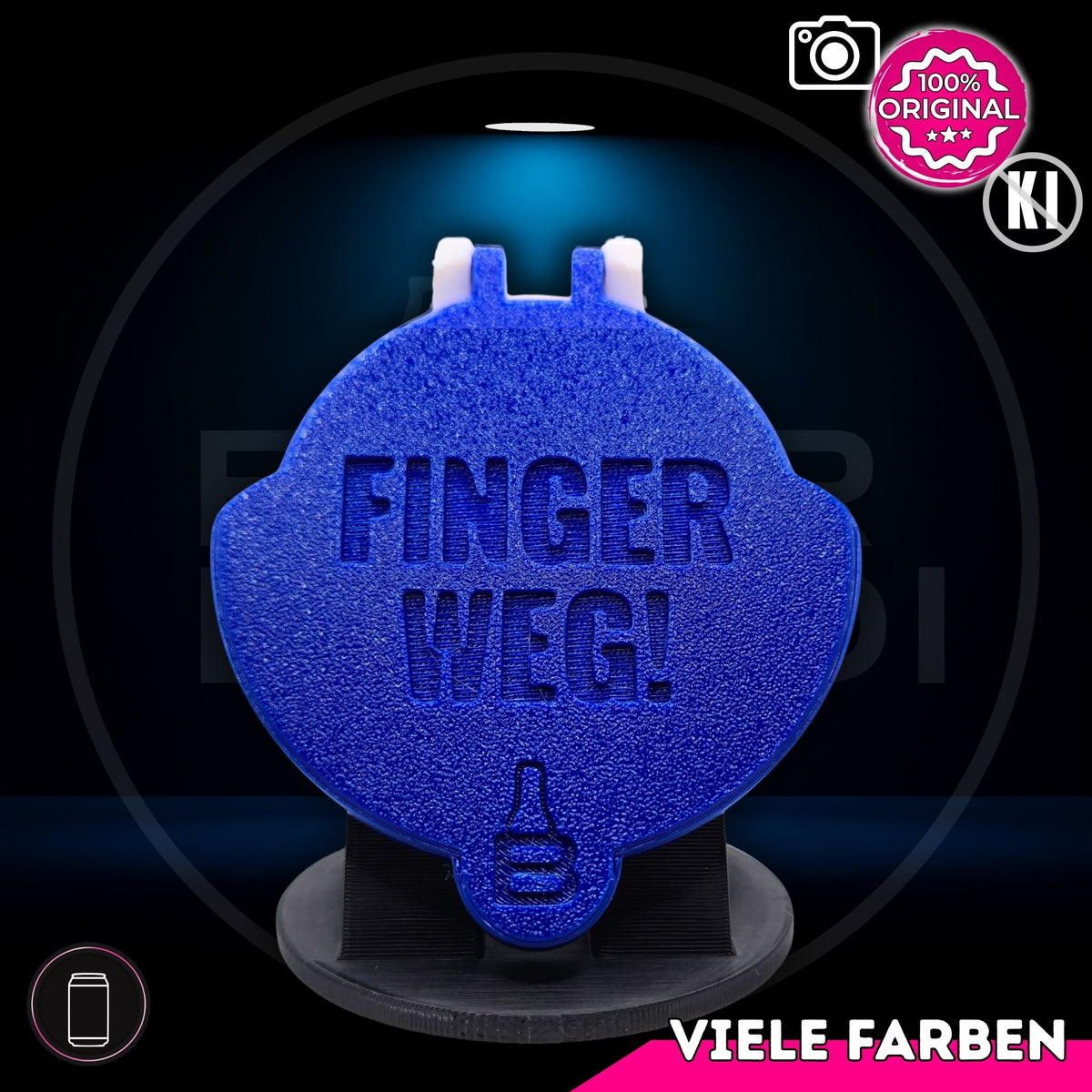 Bier Brudi SafeCap mit Signature-Spruch FINGER WEG! für Dosen, Farbe Blau