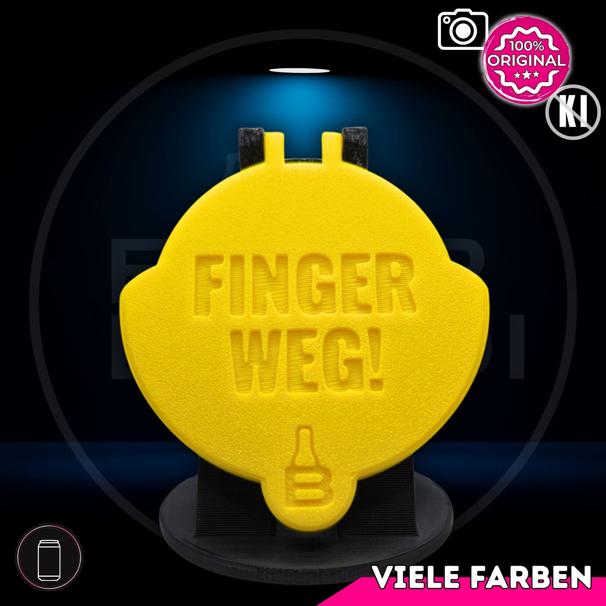 Bier Brudi SafeCap mit Signature-Spruch FINGER WEG! für Dosen, Farbe Gelb