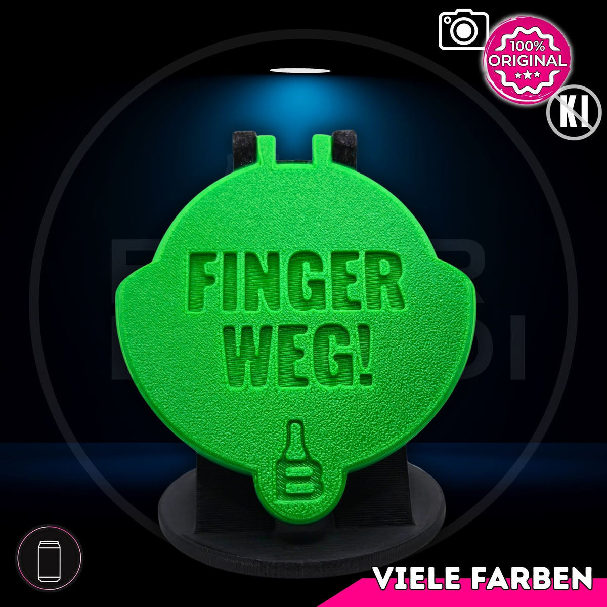 Bier Brudi SafeCap mit Signature-Spruch FINGER WEG! für Dosen, Farbe Grün