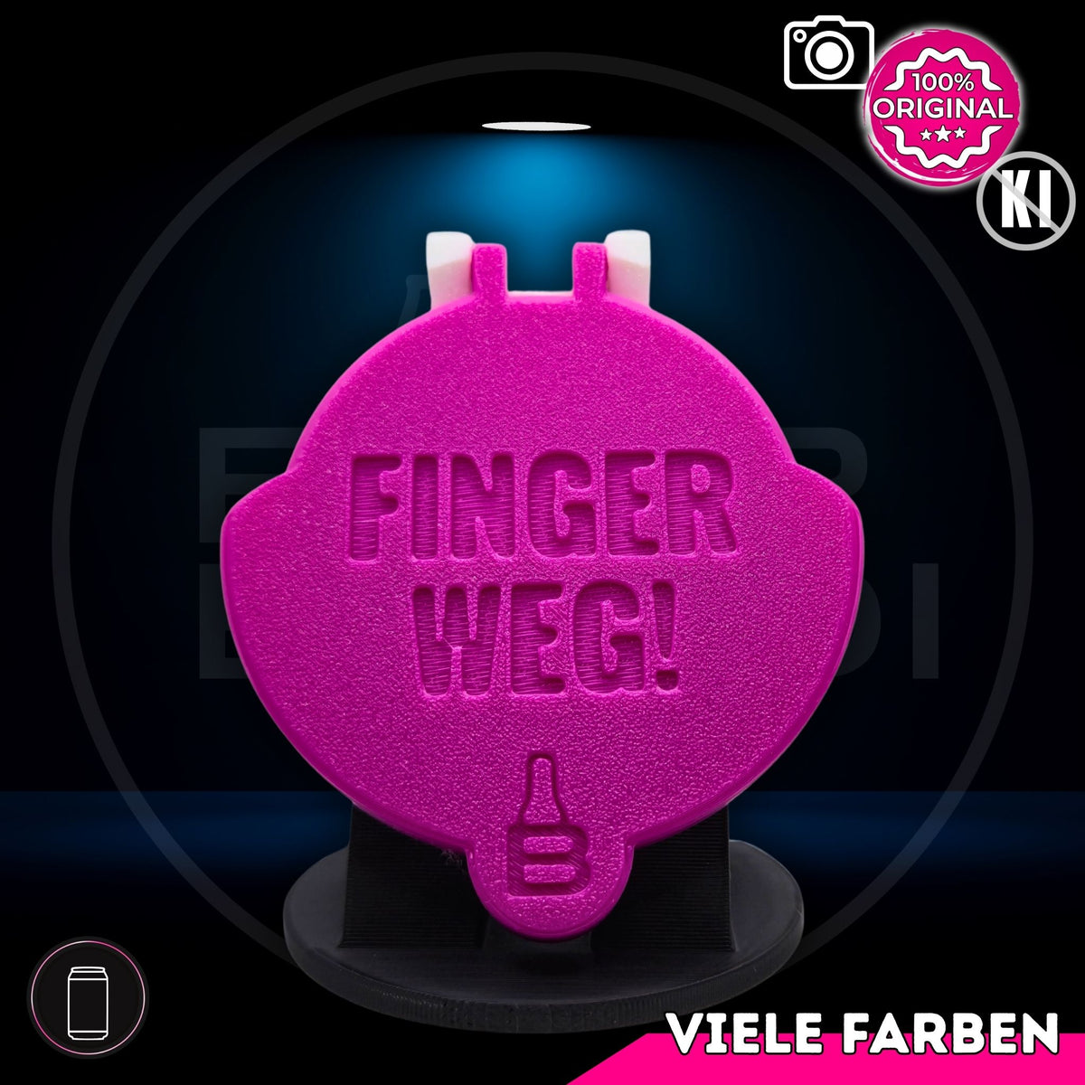 Bier Brudi SafeCap mit Signature-Spruch FINGER WEG! für Dosen, Farbe Magenta