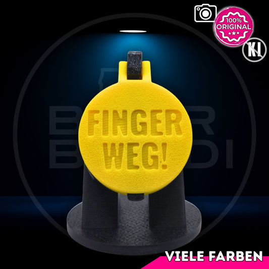 Bier Brudi SafeCap mit Signature-Spruch FINGER WEG! für Flaschen, Farbe Gelb