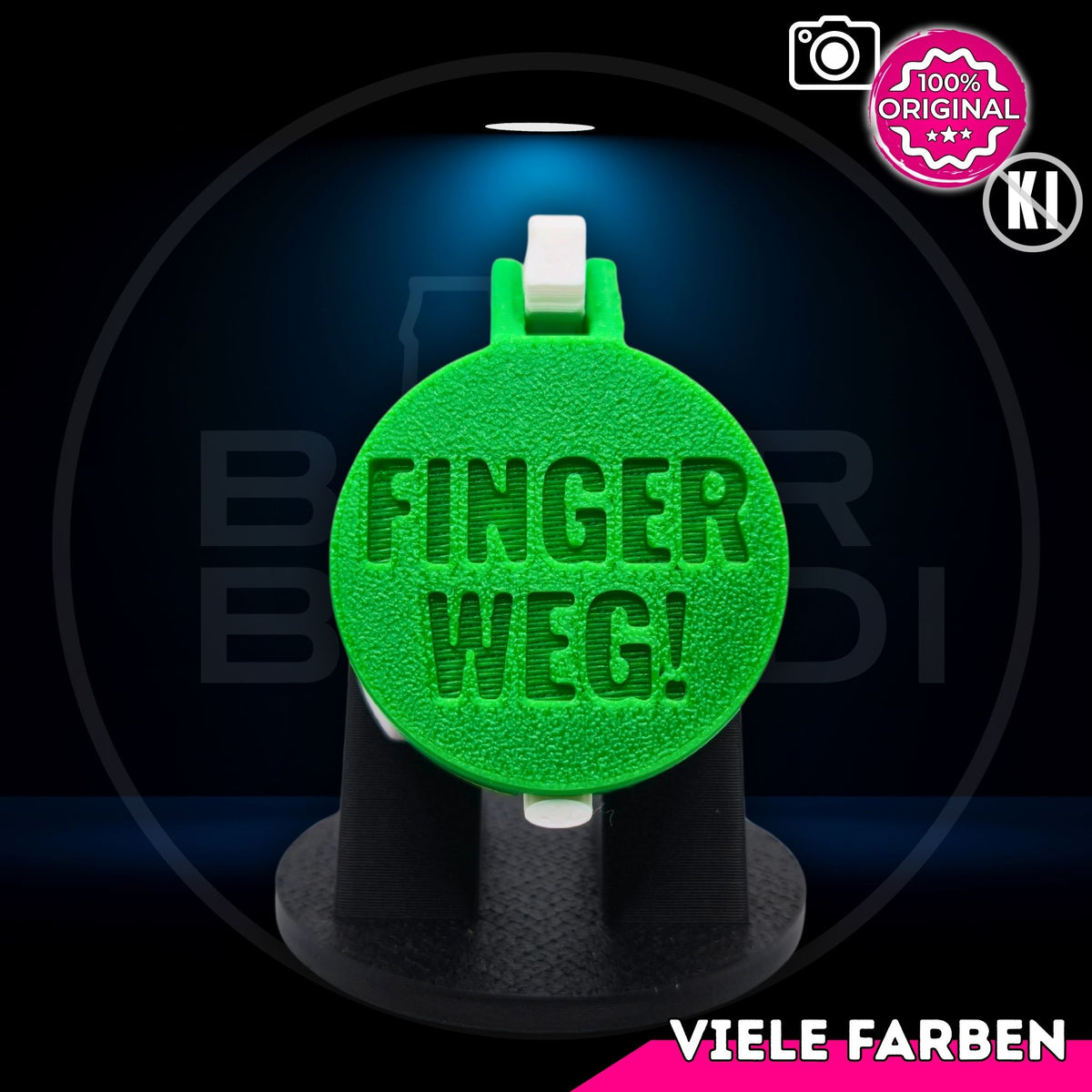 Bier Brudi SafeCap mit Signature-Spruch FINGER WEG! für Flaschen, Farbe Grün