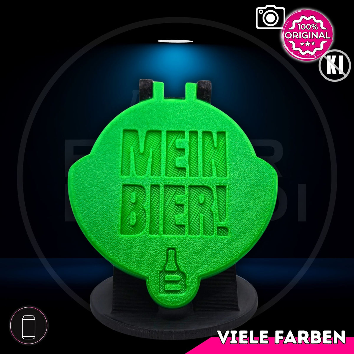 Bier Brudi SafeCap mit Signature-Spruch MEIN BIER für Dosen, Farbe Grün