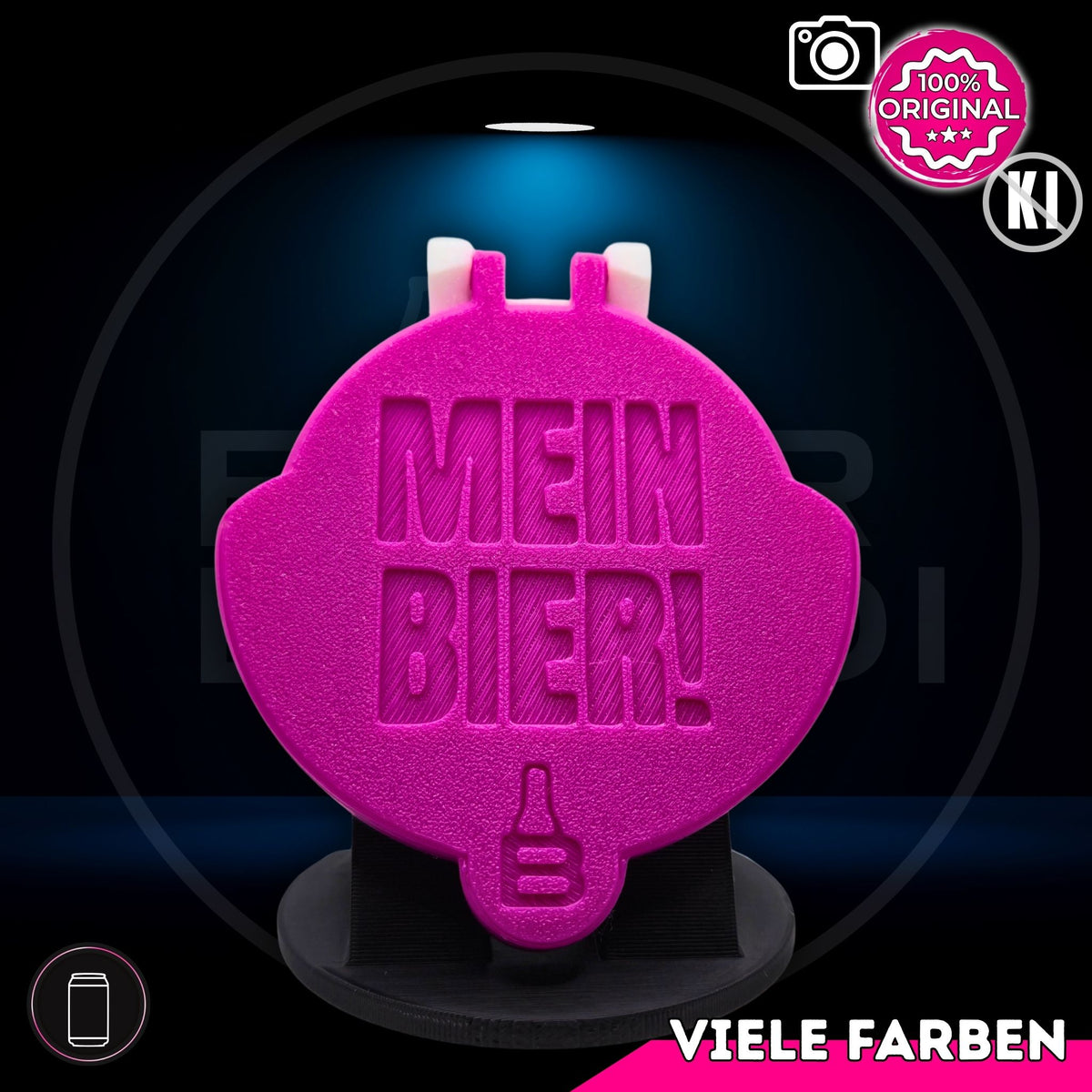 Bier Brudi SafeCap mit Signature-Spruch MEIN BIER für Dosen, Farbe Magenta