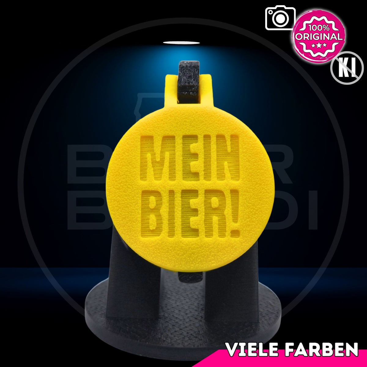 Bier Brudi SafeCap mit Signature-Spruch MEIN BIER! für Flaschen, Farbe Gelb