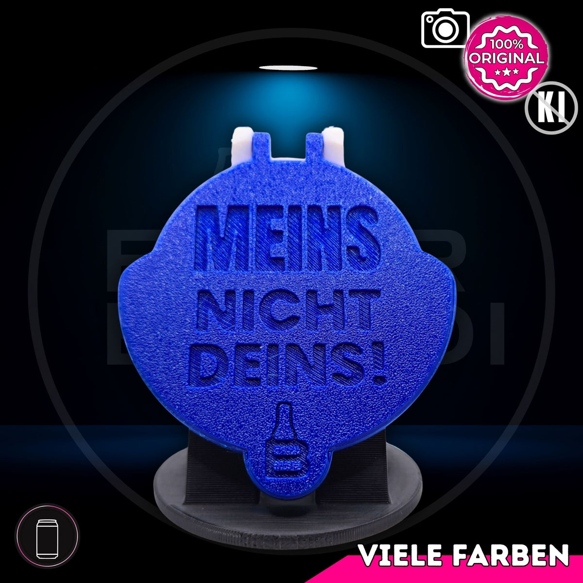 Bier Brudi SafeCap mit Signature-Spruch MEINS NICHT DEINS! für Dosen, Farbe Blau