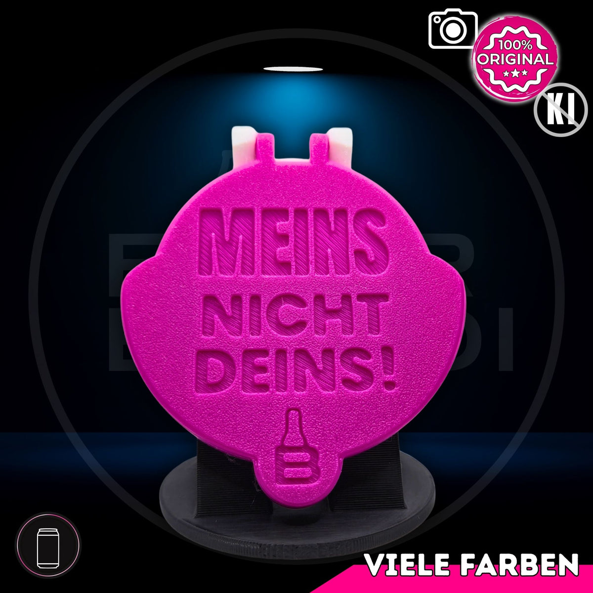 Bier Brudi SafeCap mit Signature-Spruch MEINS NICHT DEINS! für Dosen, Farbe Magenta