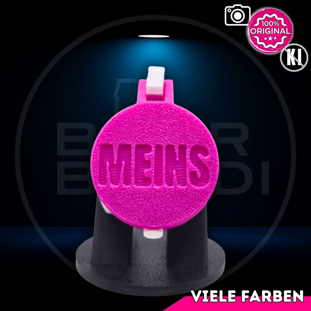 Bier Brudi SafeCap mit Signature-Spruch MEINS! für Flaschen, Farbe Magenta