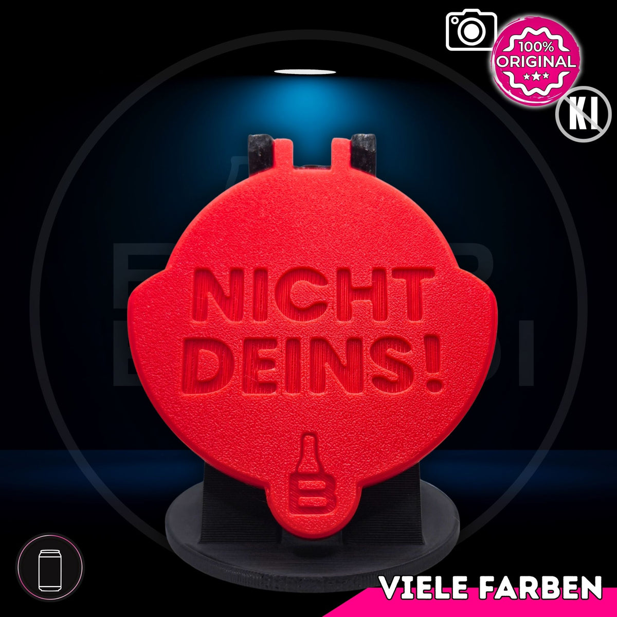 Bier Brudi SafeCap mit Signature-Spruch NICHT DEINS! für Dosen, Farbe Rot
