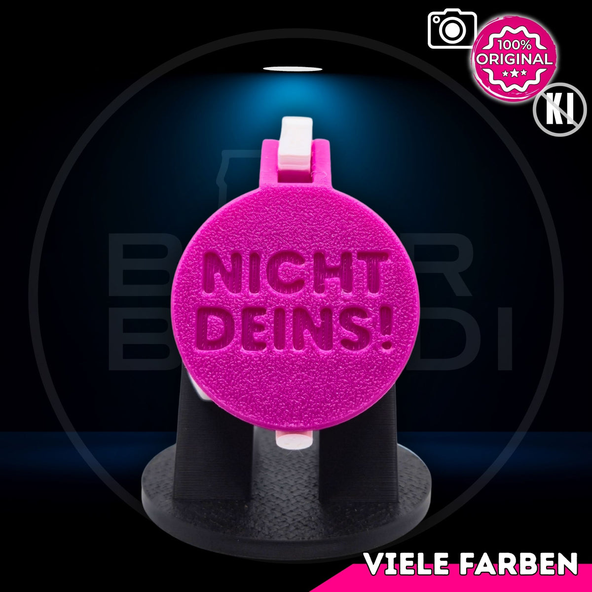 Bier Brudi SafeCap mit Signature-Spruch NICHT DEINS! für Flaschen, Farbe Magenta