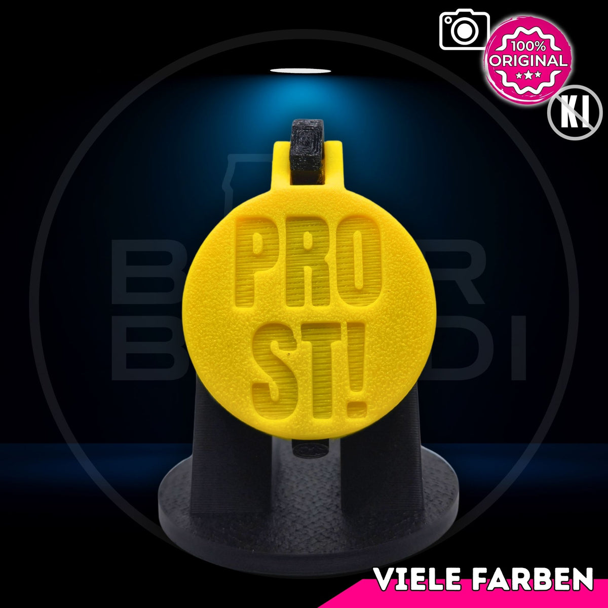 Bier Brudi SafeCap mit Signature-Spruch PROST! für Flaschen, Farbe Gelb