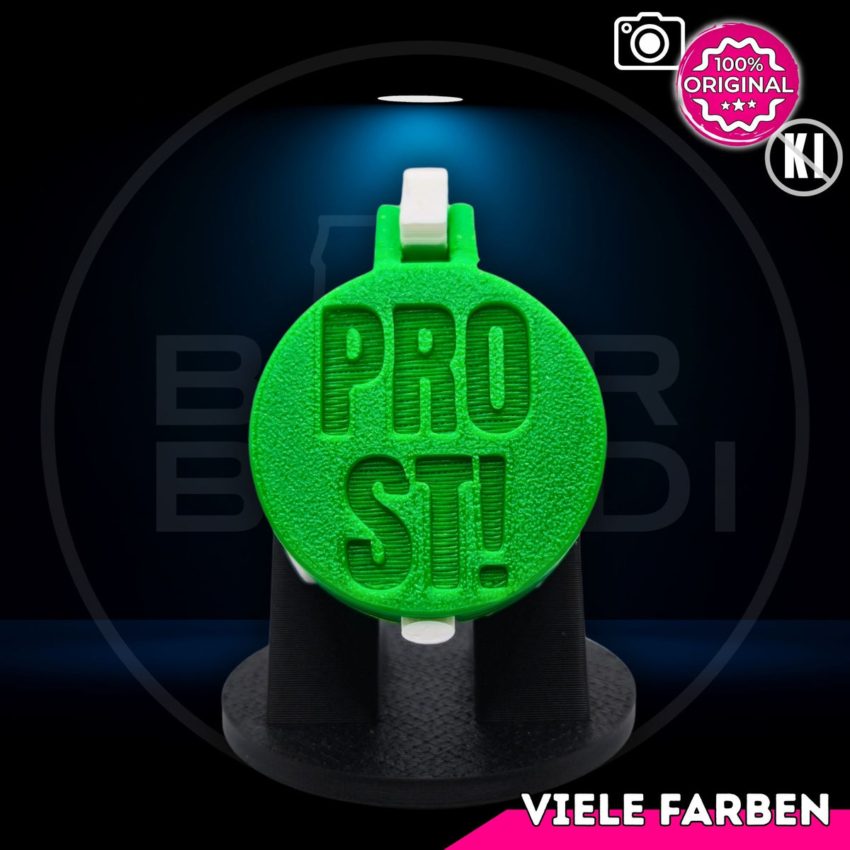 Bier Brudi SafeCap mit Signature-Spruch PROST! für Flaschen, Farbe Grün