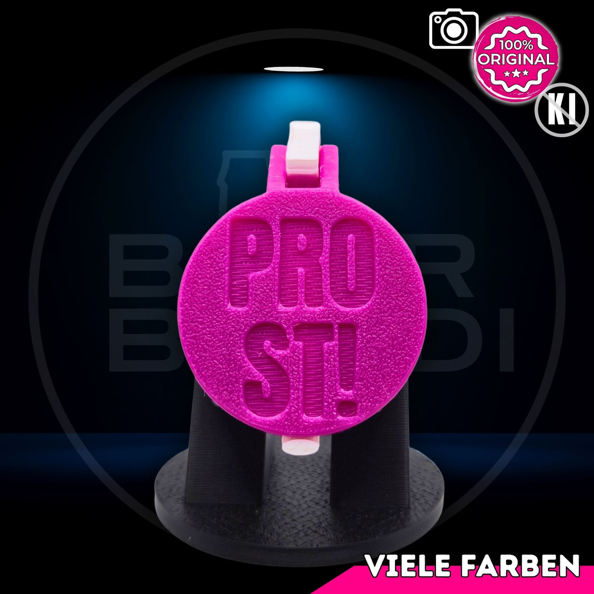 Bier Brudi SafeCap mit Signature-Spruch PROST! für Flaschen, Farbe Magenta