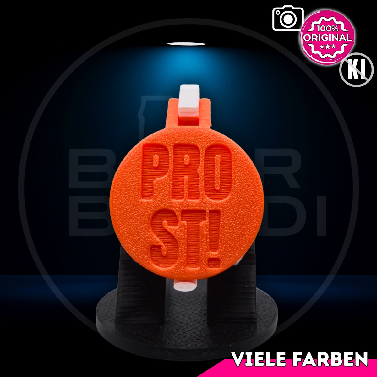 Bier Brudi SafeCap mit Signature-Spruch PROST! für Flaschen, Farbe Orange