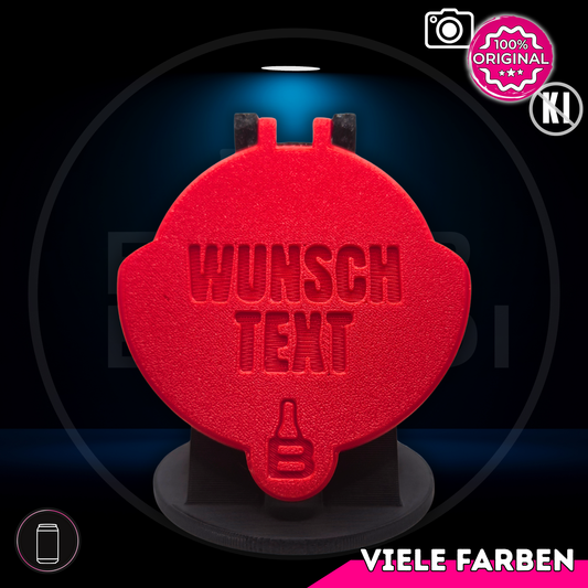 Bier Brudi SafeCap Signature Edition für Dosen mit graviertem Wunschtext, Farbe Rot