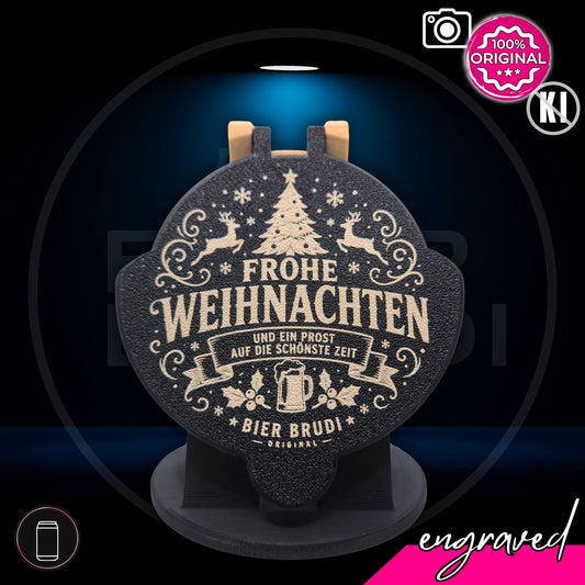Bier Brudi SafeCap Engraved Weihnachtsedition für Dosen, lasergraviert, Farbe Schwarz