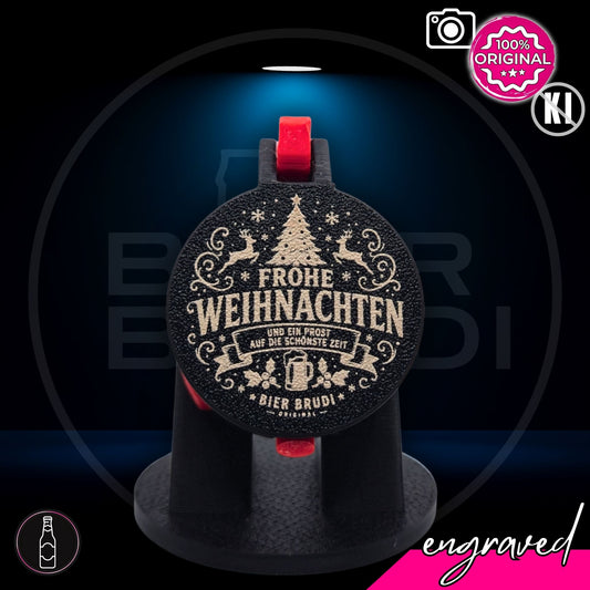Bier Brudi SafeCap Engraved Weihnachtsedition für Flaschen, lasergraviert, Farbe Schwarz