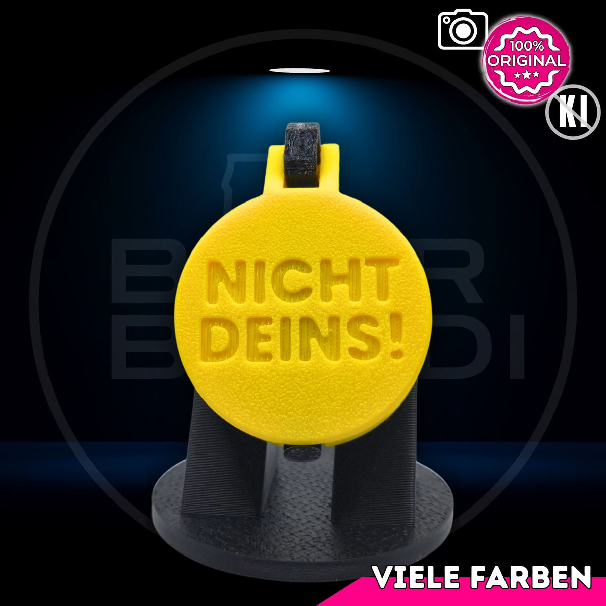 Bier Brudi SafeCap mit Signature-Spruch NICHT DEINS! für Flaschen, Farbe Gelb