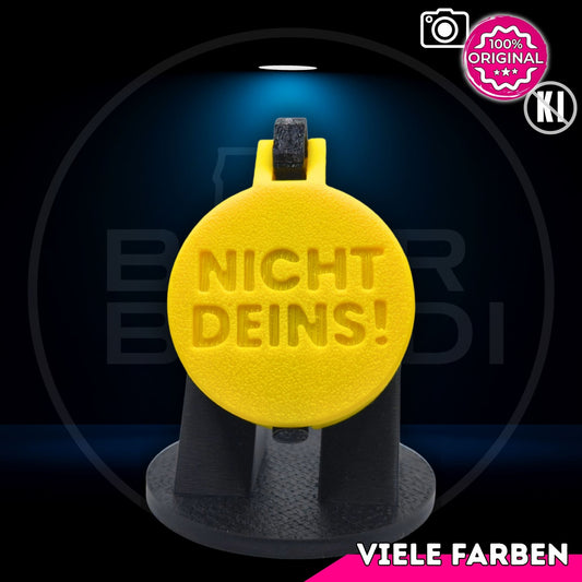 Bier Brudi SafeCap mit Signature-Spruch NICHT DEINS! für Flaschen, Farbe Gelb
