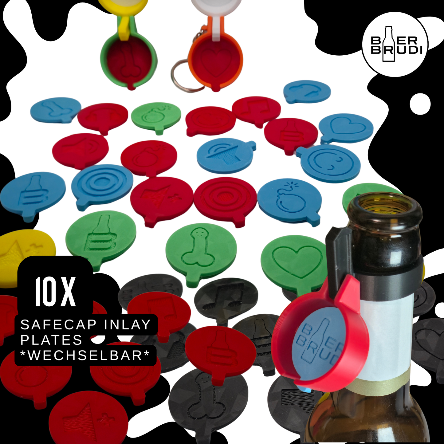 Die lustigen Motive für deinen SafeCap Getränkeschutz. Zum Tauschen und sammeln.