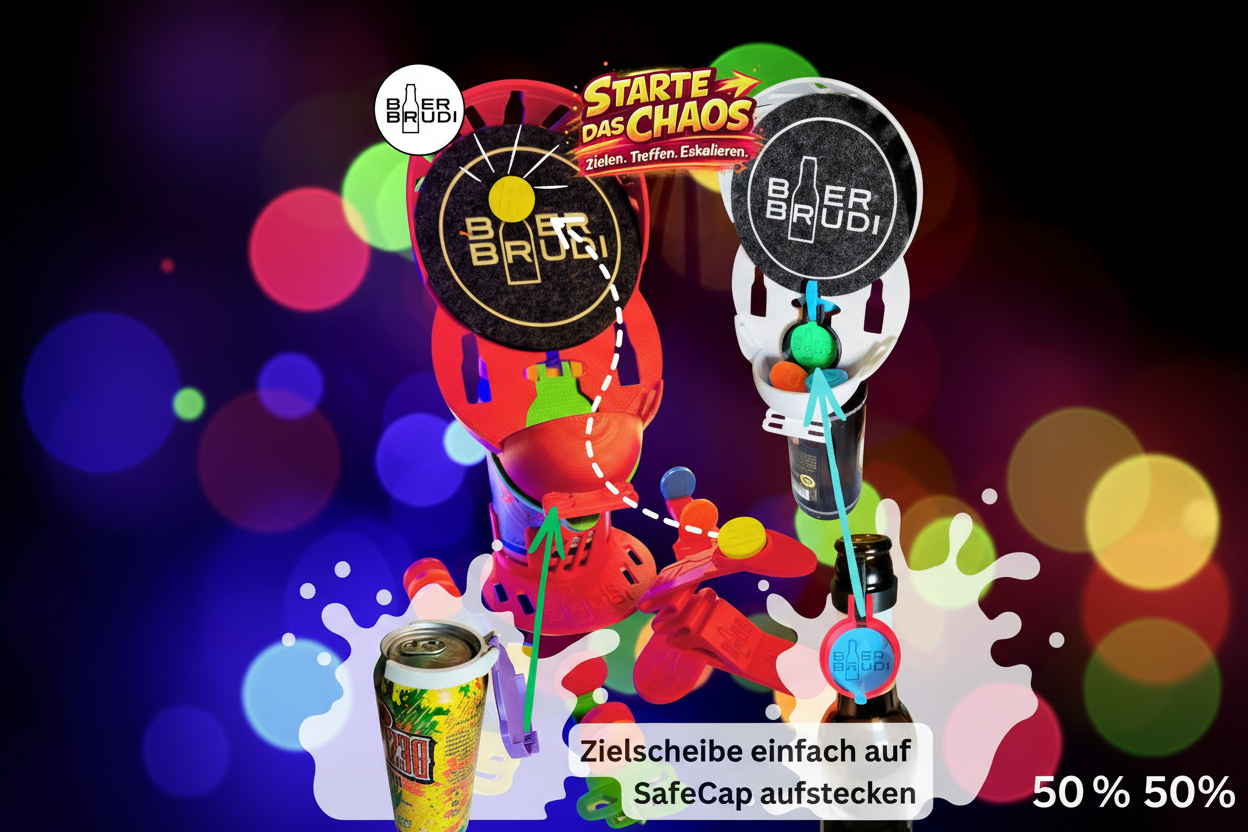 Bier Brudi Zielscheibe aufstecken Trinkspiel