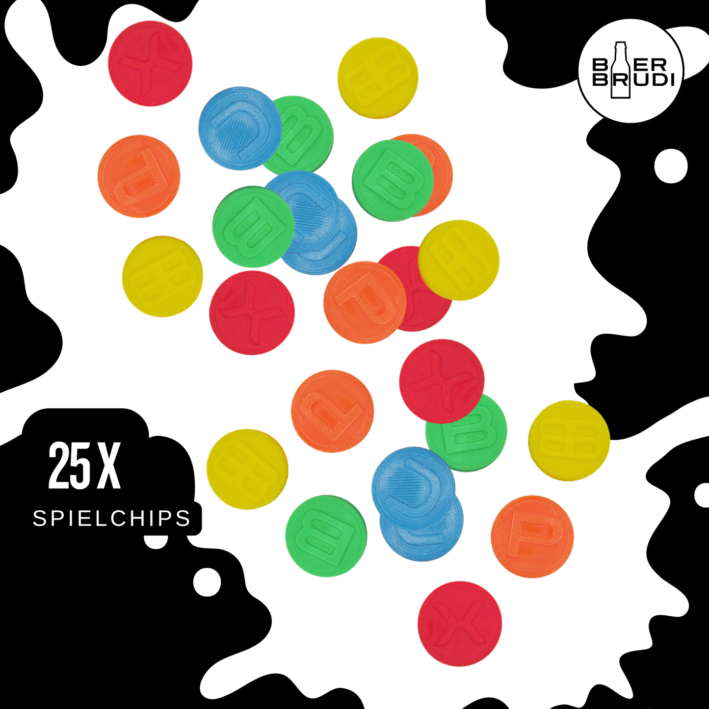 Die ultimative Erweiterung für die Bier Brudi Spiele Sets. 25 Chips mehr