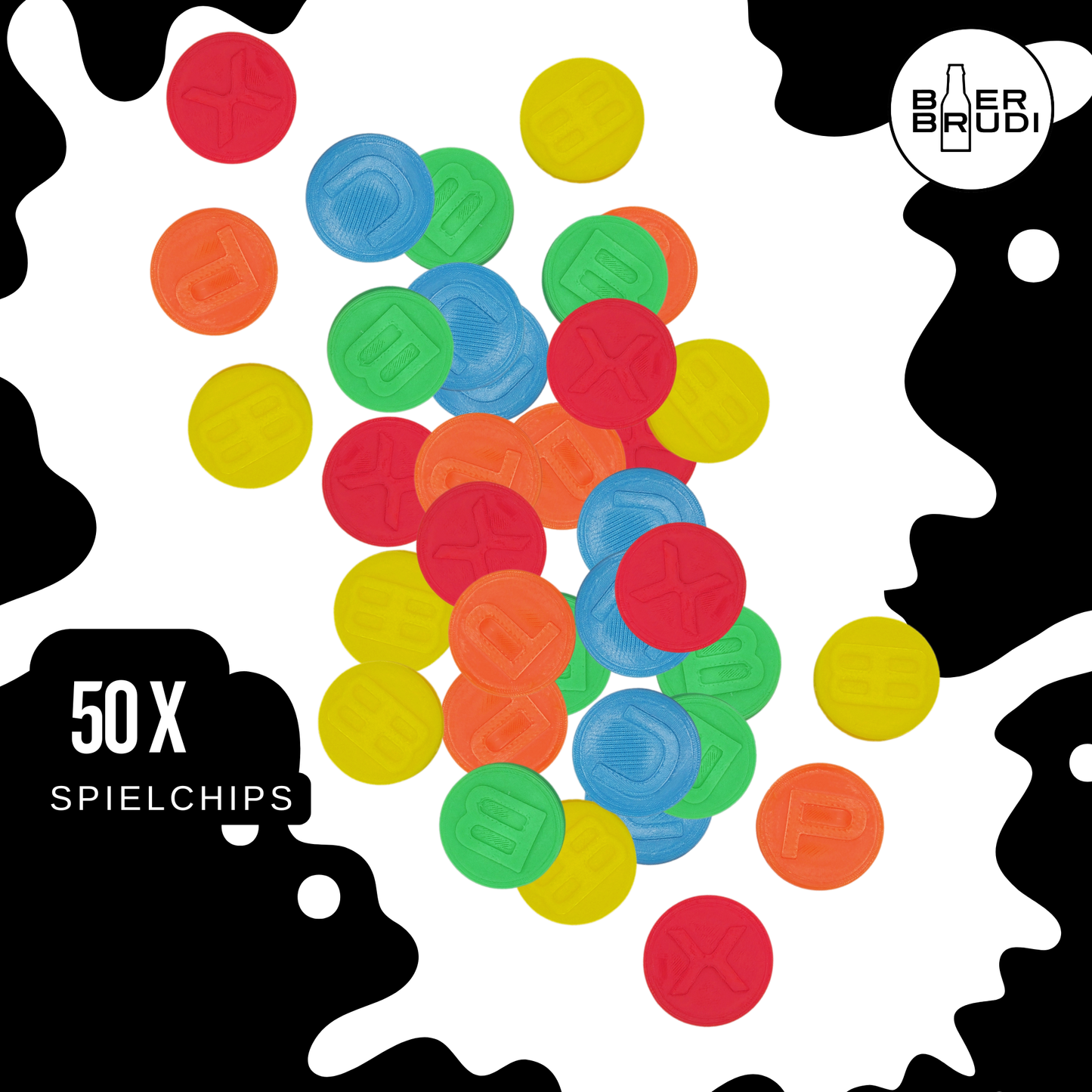 Noch mehr Chips für die Bier Brudi Trinkspiel Sets. 50 Stück