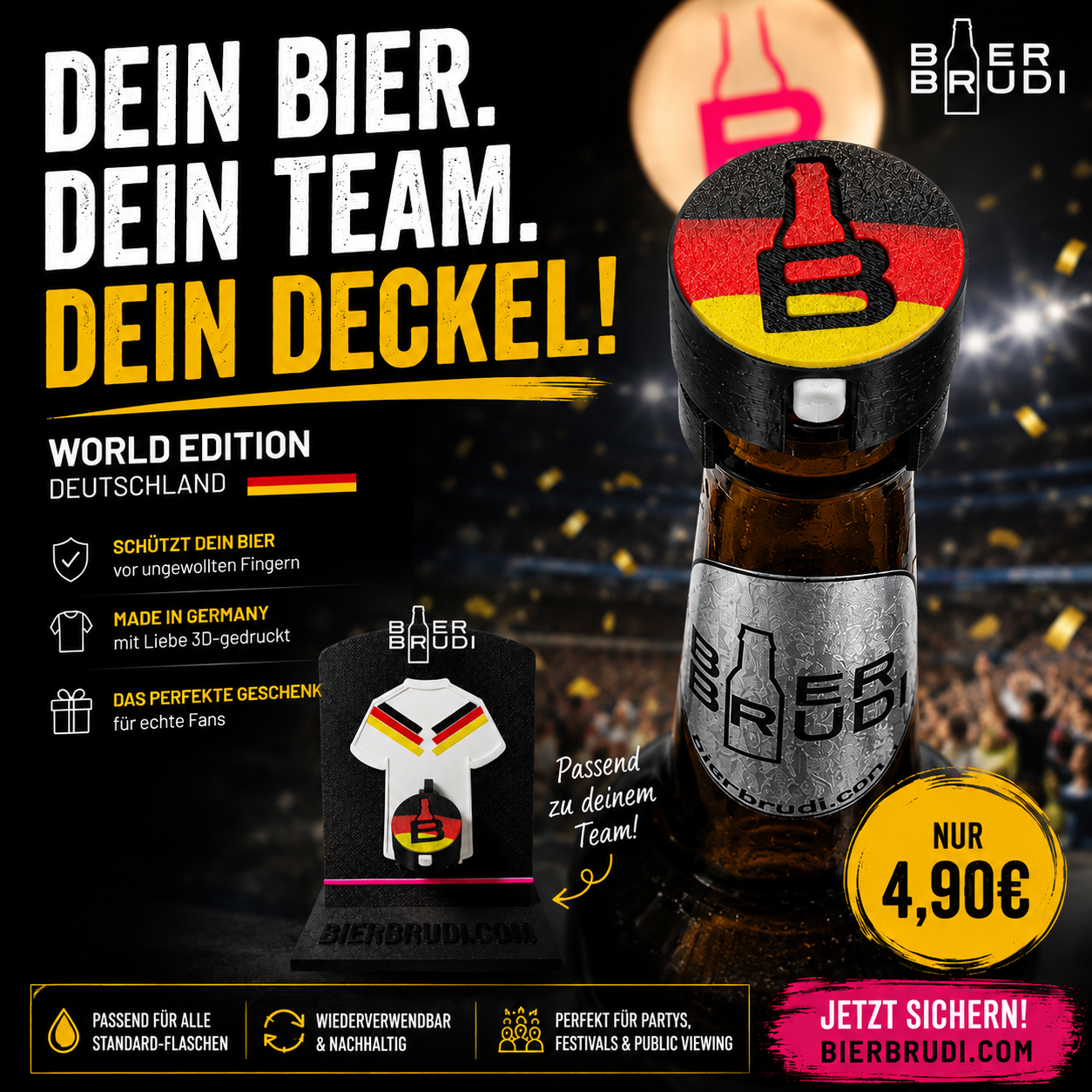 Bier Brudi SafeCap World Edition Germany Public Viewing WM