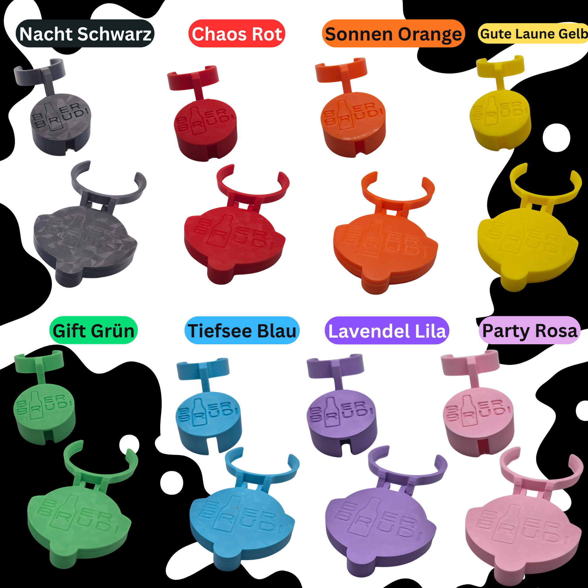 Bier Brudi SafeCap Getränkeschutz in verschiedenen Farben für individuelle Drinks