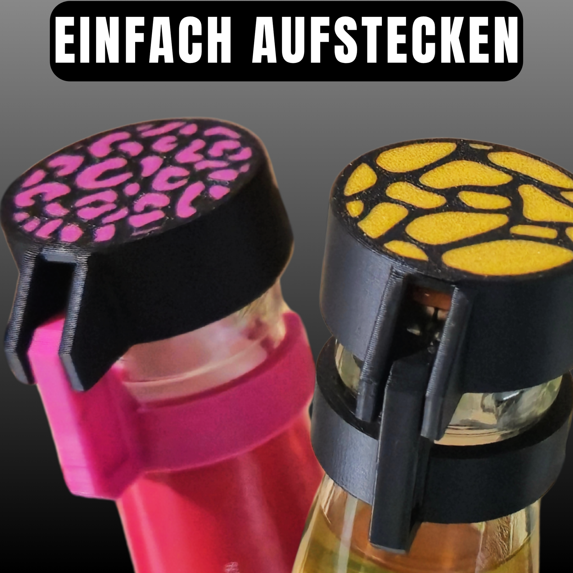 SafeCap Anwendung auf Flasche - einfaches Aufstecken zum Schutz von Getränken bei Partys und Festivals