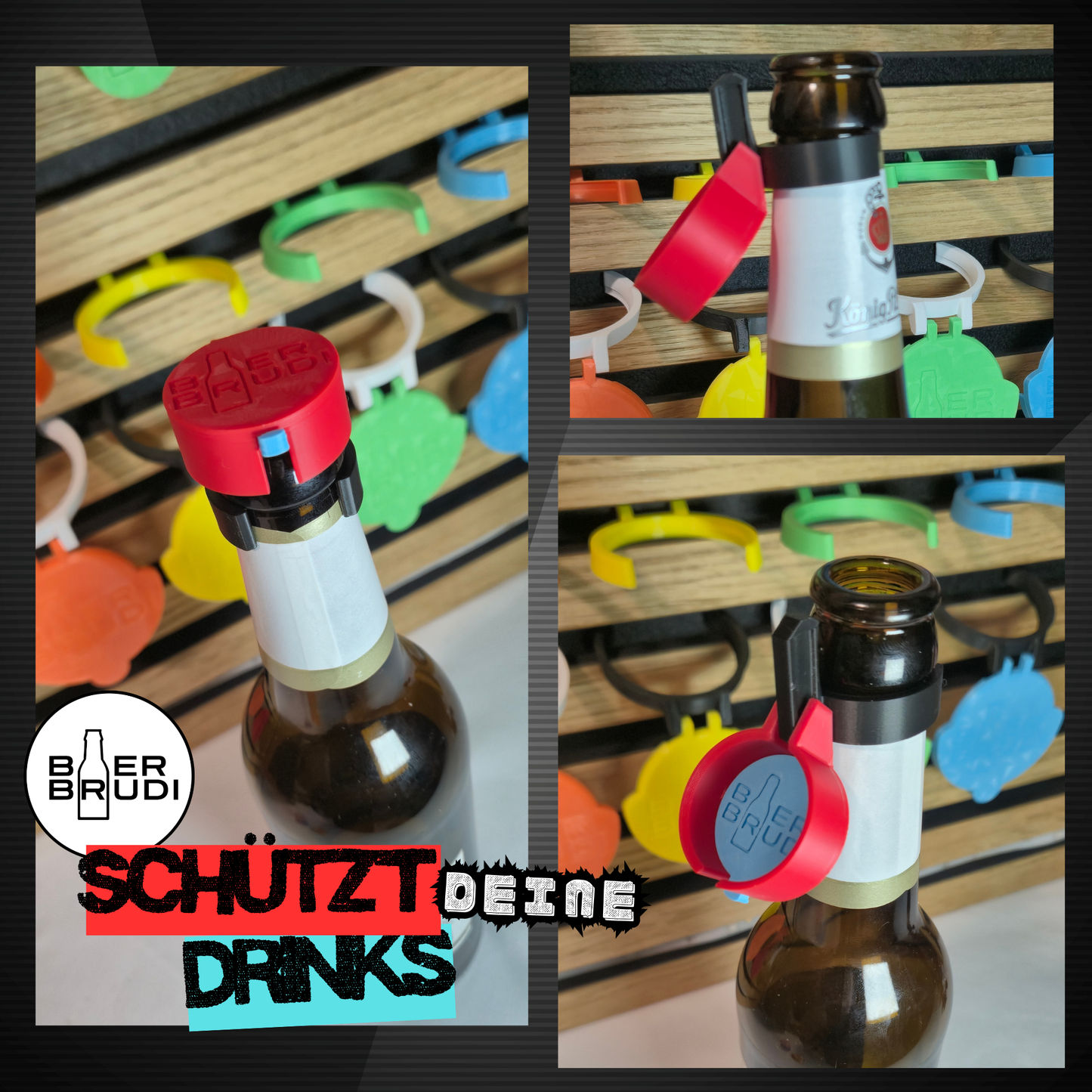 SafeCap auf Flasche schützt Getränk vor Insekten und Verunreinigung