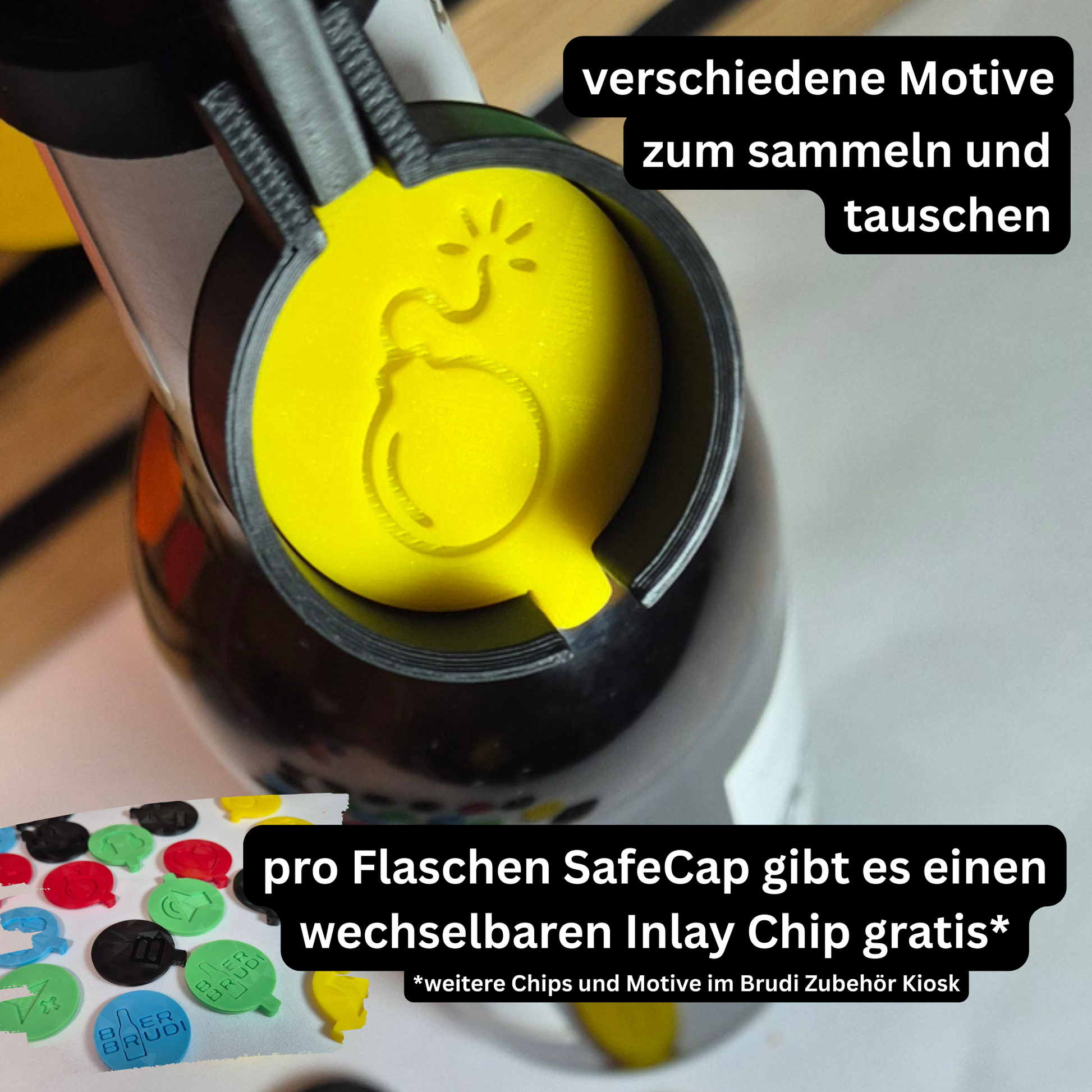 Bier Brudi SafeCap Inlay Plates mit lustigen Motiven zum sammeln und tauschen
